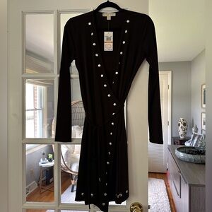 NWT Michael Michael Kors black wrap-around dress.